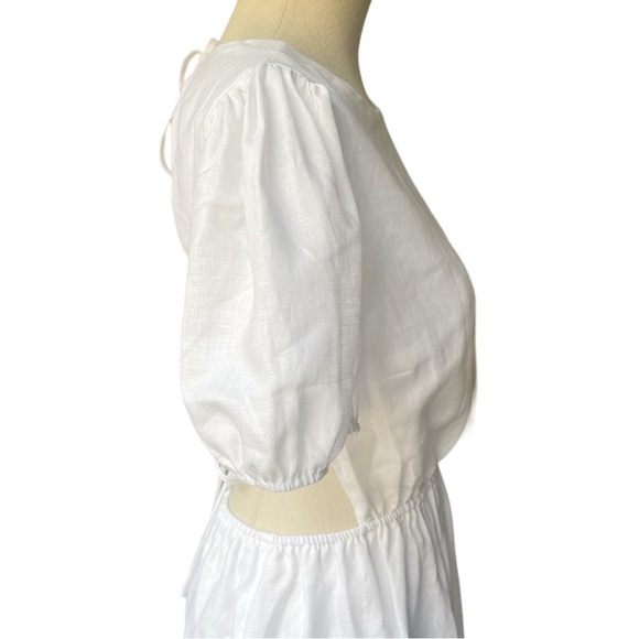 Rare NWT Reformation Anneliese Linen Midi Dress in White Size:6 - Picture 7 of 11